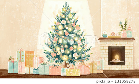 ギフトに囲まれたクリスマスツリー 131059278