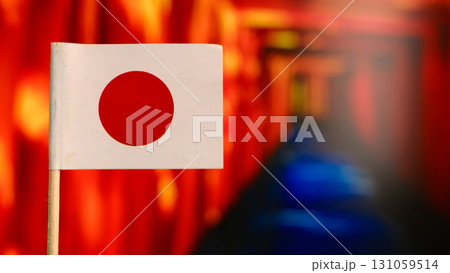 Japan flag selective focus with copy space Japan flag selective focus with copy space 131059514