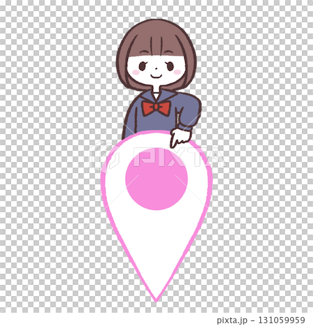 Female student position icon illustration Female student position icon illustration 131059959