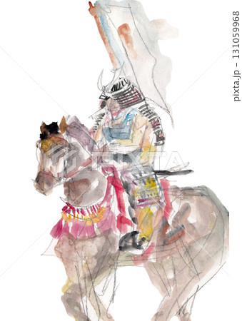 騎馬武者歩く【カラー】 131059968
