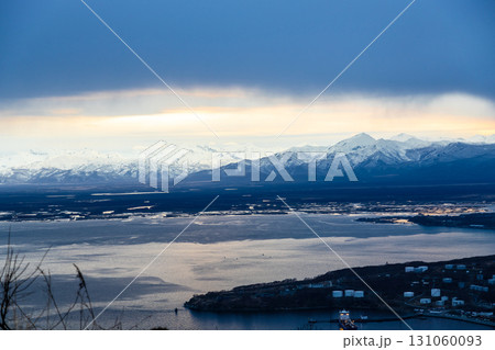 dusk over Avacha Bay in spring evening 131060093