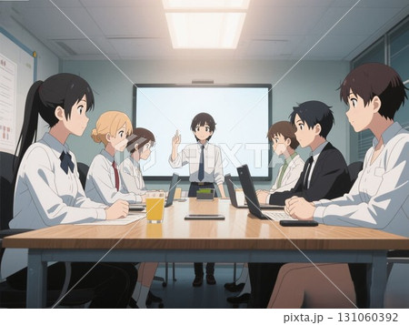 ビジネス用　会議室での打ち合わせ 131060392