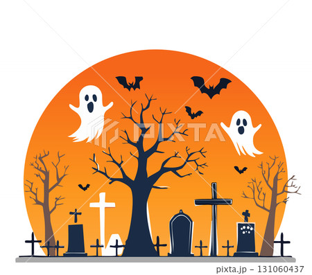 ハロウィンのオレンジ色の背景 131060437