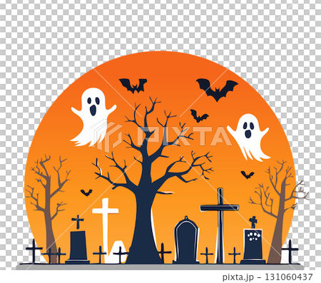 ハロウィンのオレンジ色の背景 131060437