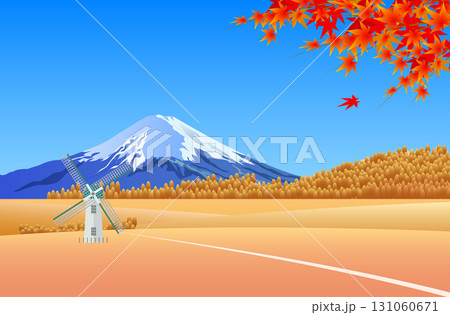富士山と秋の風景 131060671