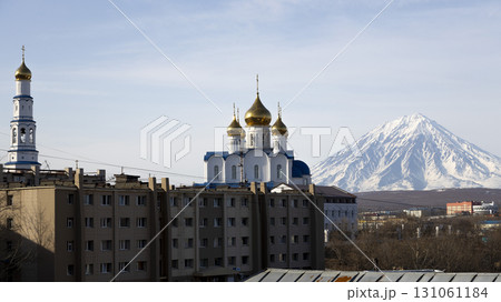 Petropavlovsk-Kamchatsky cityscape with cathedral Petropavlovsk-Kamchatsky cityscape with cathedral 131061184