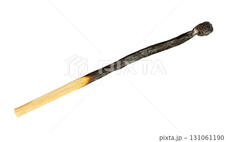 strongly burnt household wooden match isolated 131061190
