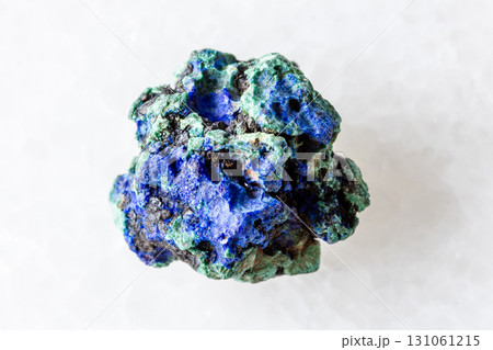 uncut azurite and malachite mineral on white 131061215