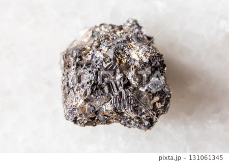 sample of rough native bismuth mineral on white 131061345