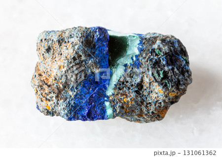rough azurite and malachite mineral on white 131061362