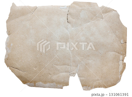 torn sheet of ancient paper isolated on white torn sheet of ancient paper isolated on white 131061391