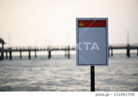 A warning sign with no text, white with red stripes A warning sign with no text, white with red stripes 131061708