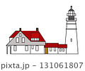 Light house by the sea with a white background 131061807