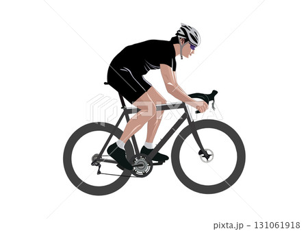 ロードバイクを漕ぐ男性のイラスト 131061918
