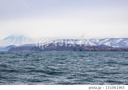 view of Babya bay mountain coast in Pacific ocean 131061965