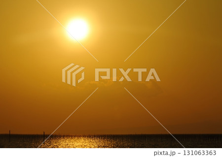 大牟田市　有明海　海苔畑、 131063363