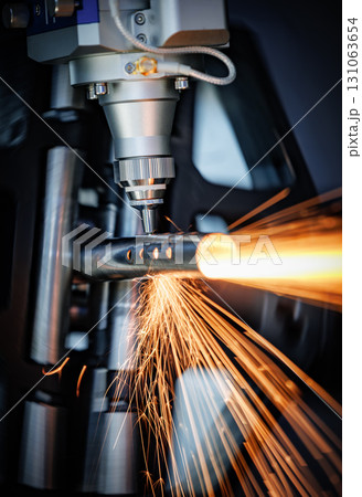 CNC Laser and gas cutting of metal, modern industrial technology. CNC Laser and gas cutting of metal, modern industrial technology. 131063654
