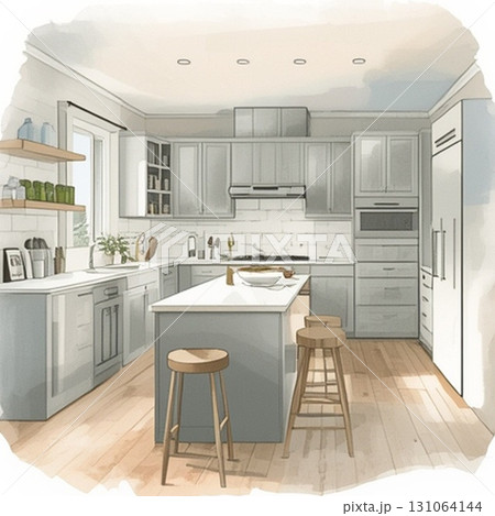 おしゃれなキッチンのインテリアデザイン 131064144