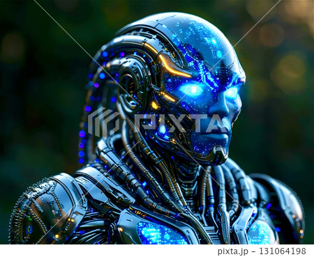 portrait of a man with a face 131064198