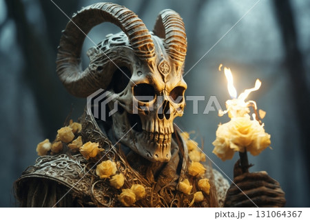 Portrait of Krampus, a monster from a Christmas tale 131064367
