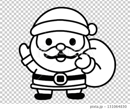 モノクロで使いやすいサンタクロースのデザイン 131064830