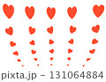 heart red from big to small set on isolated background, valentine's day design 131064884