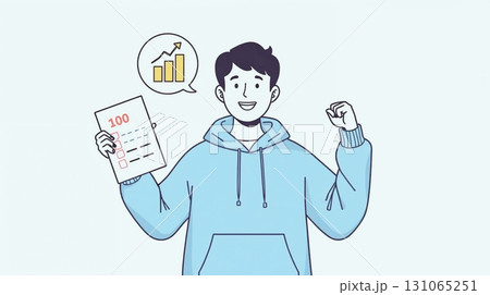 ガッツポーズのイラスト 131065251