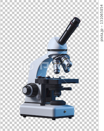 Modern compound microscope with adjustable focus and multiple objective lenses, used for scientific research and educational purposes Modern compound microscope with adjustable focus and multiple objective lenses, used for scientific research and educational purposes 131065854