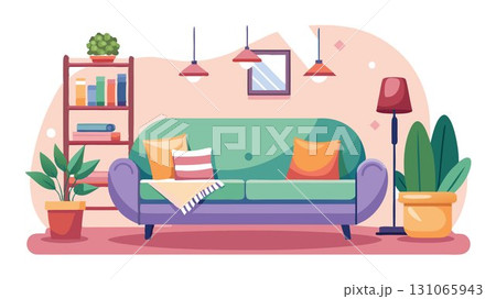 The cozy setting of the sofa and surrounding room enhances the feeling of intimacy and comfort. 131065943