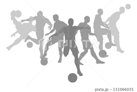 Soccer Football Players Silhouettes 131066035