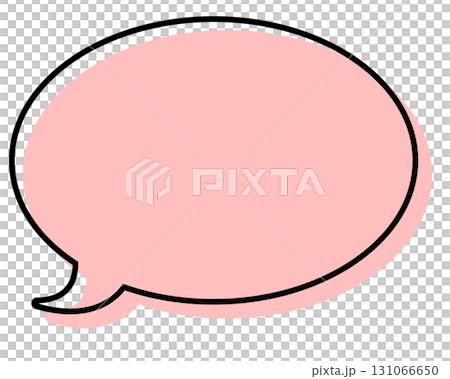 Simple speech bubble with misaligned lines - round Simple speech bubble with misaligned lines - round 131066650