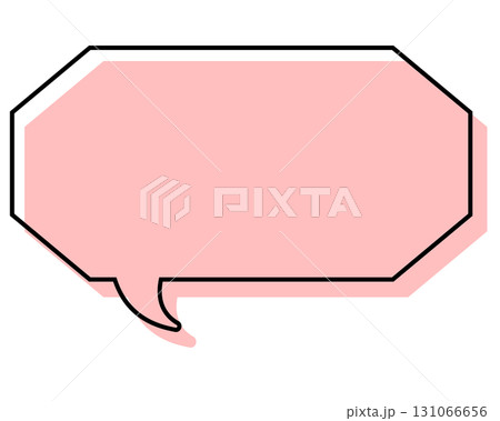 シンプルな線がずれた吹き出し　細長い八角形 131066656