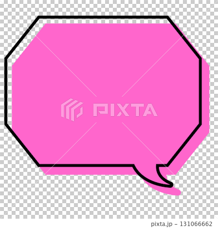 一個簡單的帶有錯位線條的對話泡泡，一個帶有角的八邊形 131066662