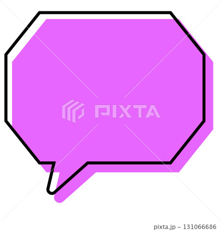 シンプルな線がずれた吹き出し 角のある八角形 シンプルな線がずれた吹き出し 角のある八角形 131066686