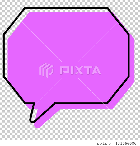 シンプルな線がずれた吹き出し 角のある八角形 シンプルな線がずれた吹き出し 角のある八角形 131066686