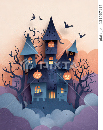 古城のハロウィン背景 131067112