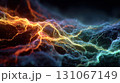 Vibrant abstract image of colorful electric waves and energy currents, creating dynamic and energetic visual effect 131067149