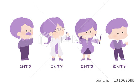 MBTI性格タイプのキャラクター かわいい手描きイラスト MBTI性格タイプのキャラクター かわいい手描きイラスト 131068099