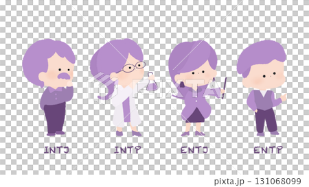 MBTI 人格類型人物的可愛手繪插圖 MBTI 人格類型人物的可愛手繪插圖 131068099