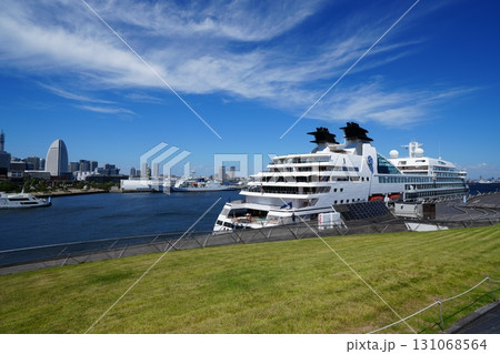 横浜港 大さん橋の屋上の風景(くじらのせなか) 横浜港 大さん橋の屋上の風景(くじらのせなか) 131068564