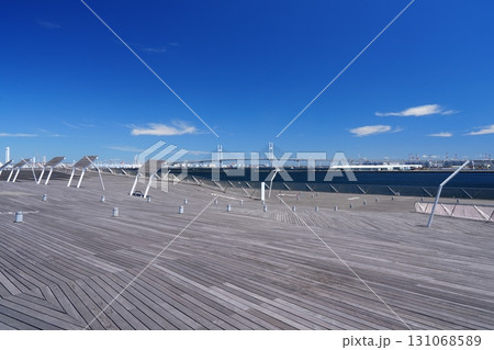 横浜港　大さん橋の屋上の風景（くじらのせなか） 131068589