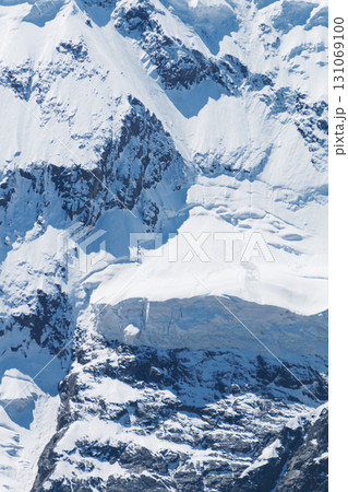 Snow-capped mountain peaks before avalanches 131069100