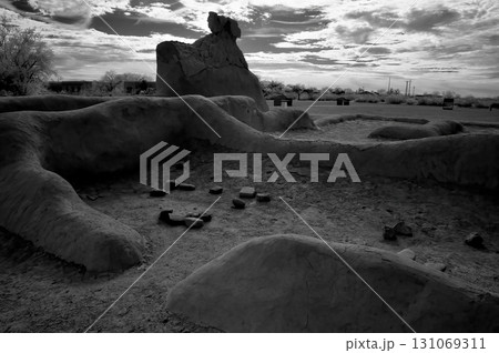 Casa Grande National Monument Black and White 131069311