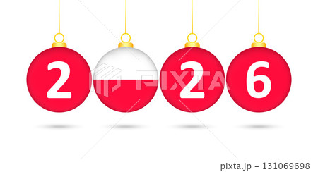 Poland Flag Christmas Balls 2026 Decoration. 131069698