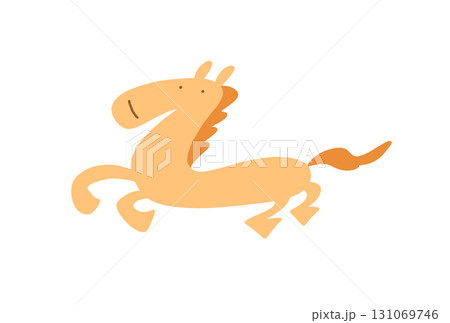 手描きのシンプルな走る馬キャラクター 2026・正月素材 手描きのシンプルな走る馬キャラクター 2026・正月素材 131069746