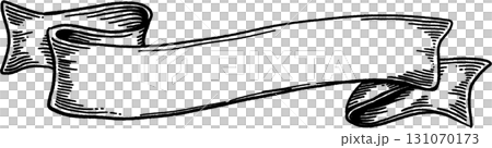 ヴィンテージ風ウェーブリボンバナー 131070173