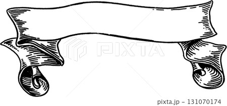 ヴィンテージ風カールリボンバナー 131070174