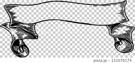 復古風格捲曲絲帶橫幅 131070174