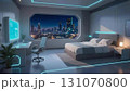 【イラスト背景】近未来の私室(夜)【4K】 131070800