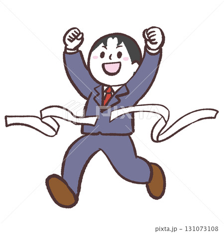 ゴールする男子学生のイラスト ゴールする男子学生のイラスト 131073108